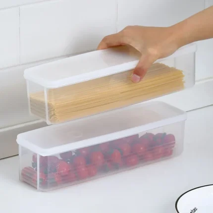 Noodle Storage Long Noodle Preservation Box Plastic Large Size Spaghetti Rectangle Large Capacity Food Sealed Box Kitchen Items