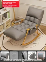 Nordic adult rocking chair living room Relaxing lounge Armchair bed Balcony sun recliner ergonomic deckchair lazy sofa Furniture - Image 2