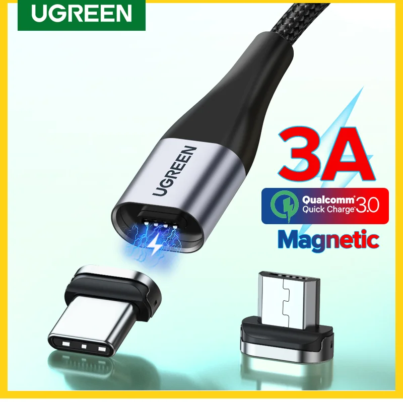 UGREEN-Magnetic-USB-Charging-Cable-Type-C-Micro-USB-Phone-Cable-Magnet-Charger-Micro-USB-For.webp UGREEN Magnetic USB Charging Cable Type C Micro USB Phone Cable Magnet Charger Micro USB For Xiaomi 3A Mobile Phone Wire Cord - Image 1